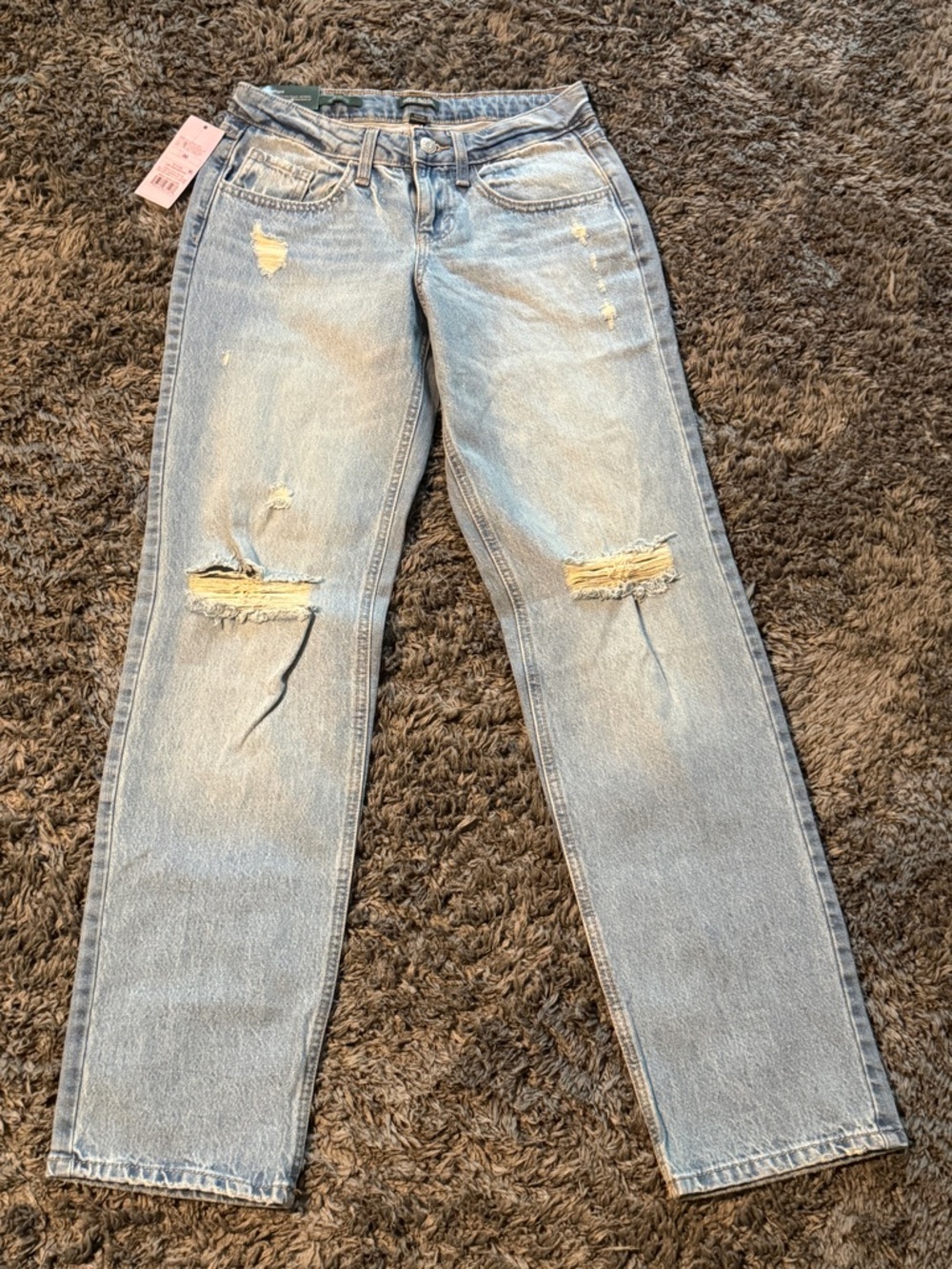 Wild Fable Light Blue Distressed Straight-Leg Jeans